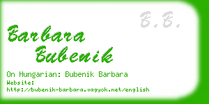 barbara bubenik business card